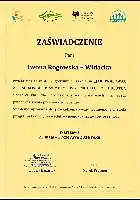 Zaświadczenie o udziale w szkoleniu Jak pracować ze sprawcą przemocy wg Deluth